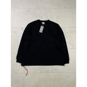 BEAMS Loose Fit Stretch Long Sleeve Crew Neck Sweatshirt Black NWT